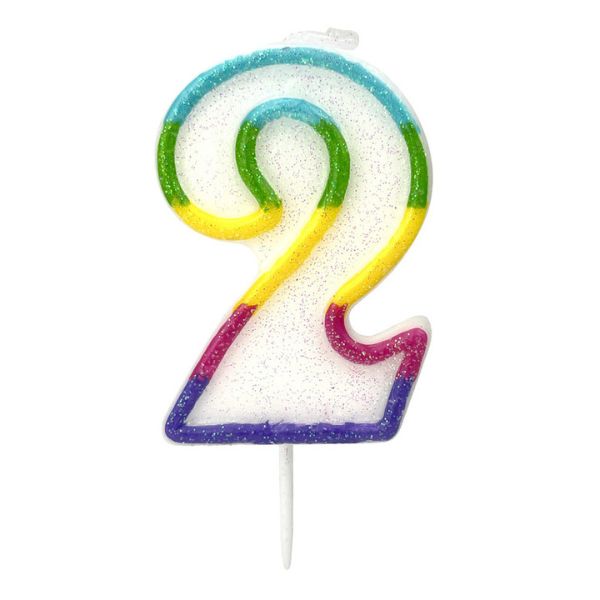 BOUGIE ANNIVERSAIRE CHIFFRE 2 DE 6CM