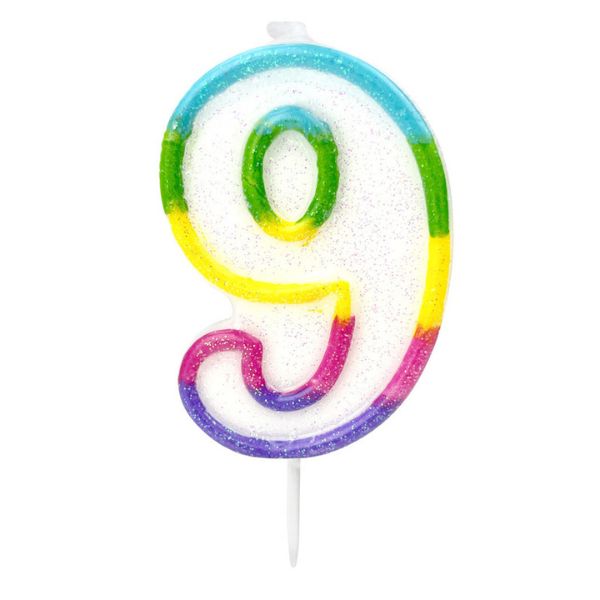 BOUGIE ANNIVERSAIRE CHIFFRE 9 DE 6CM