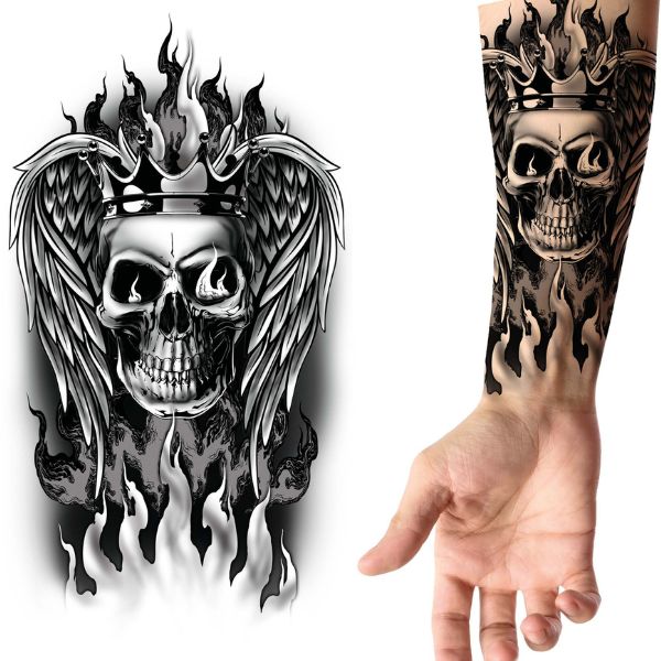 TATOUAGE CRÂNE, 14X30 CMS