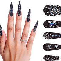 12 ONGLES D'ARAIGNÉE LONGS AVEC COLLE