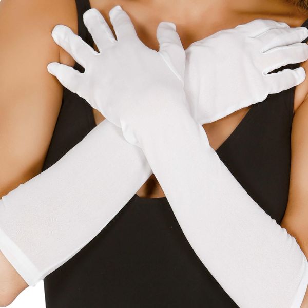 PAIRE DE GANTS BLANCS 45 CM