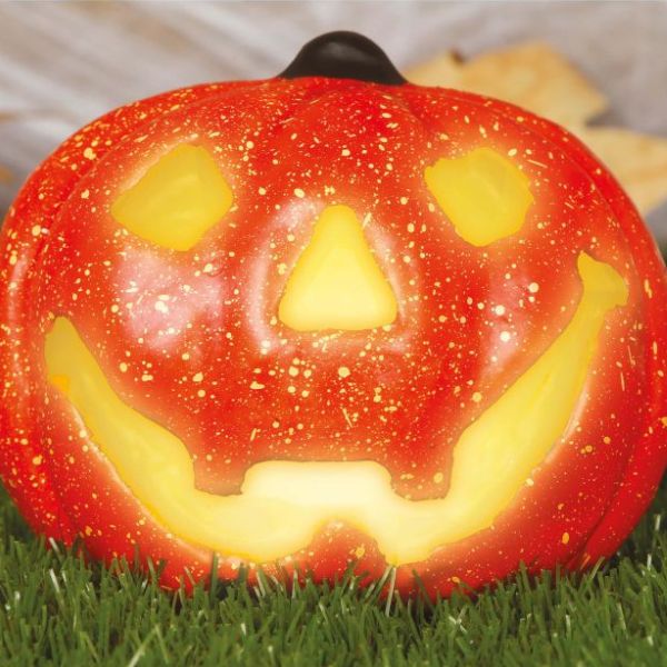 CITROUILLE 17 CMS. AVEC LUMIÈRE