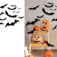 12 SILHOUETTES CHAUVE-SOURIS NOIRES DE 6 À 19 CM