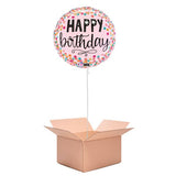 MY BOX BALLOON “HAPPY BIRTHDAY” PINK CONFETTIS 45CM