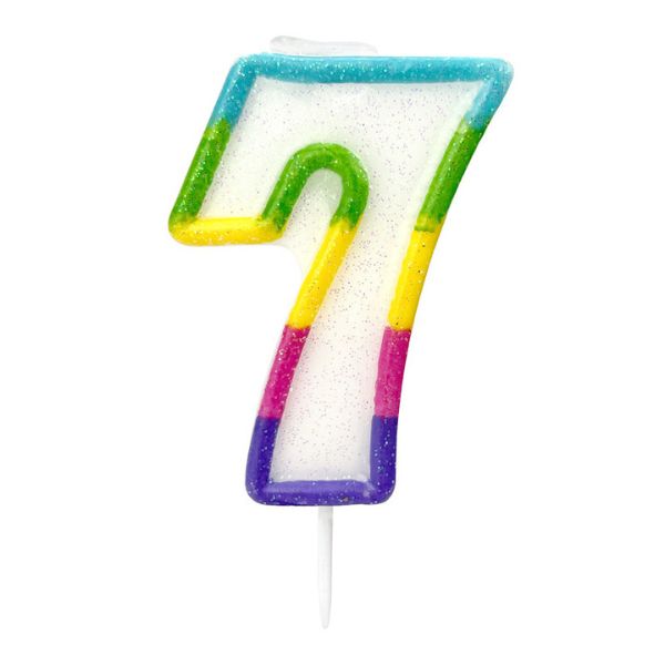 BOUGIE ANNIVERSAIRE CHIFFRE 7 DE 6CM