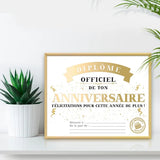 CADRE DIPLOME ANNIVERSAIRE