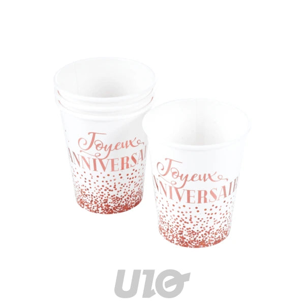 SET OF 6 CARDBOARD CUPS FOR BIRTHDAY 25CL