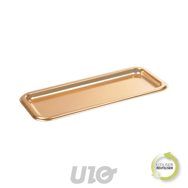 SET DE 2 PLATEAUX À CAKE EN PET 16 × 35 CM DORE