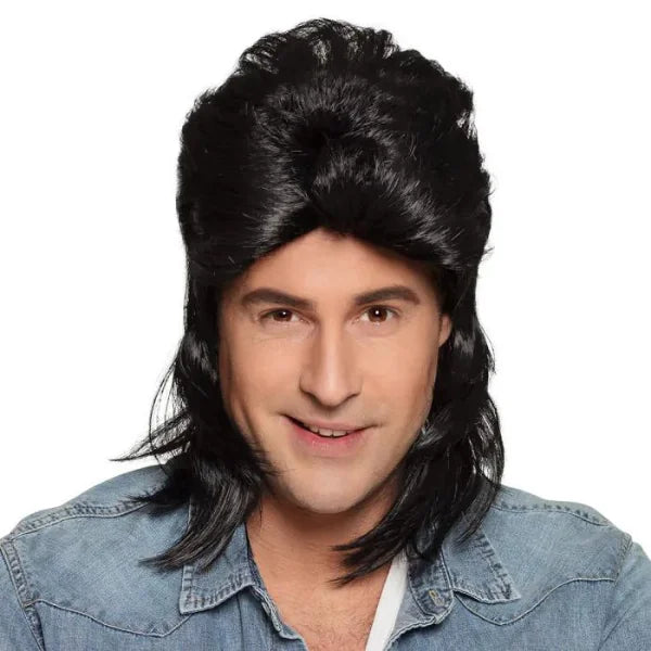 PERRUQUE JIMMY NOIR - L'ACCESSOIRE DE FÊTE INCONTOURNABLE