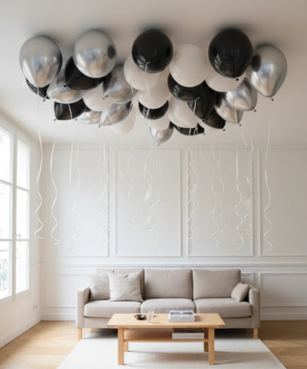 SET OF 25 30CM LATEX BALLOONS INFLATED WITH HELIUM