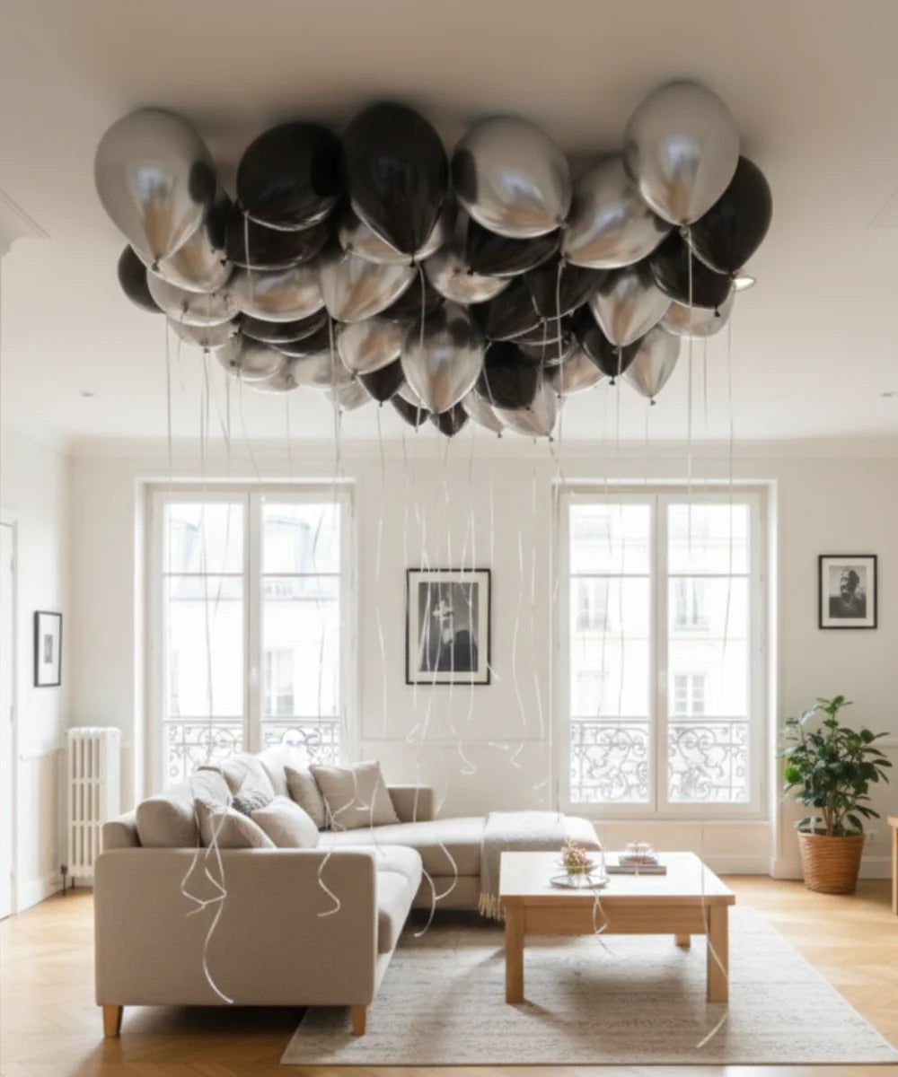 SET OF 25 30CM LATEX BALLOONS INFLATED WITH HELIUM