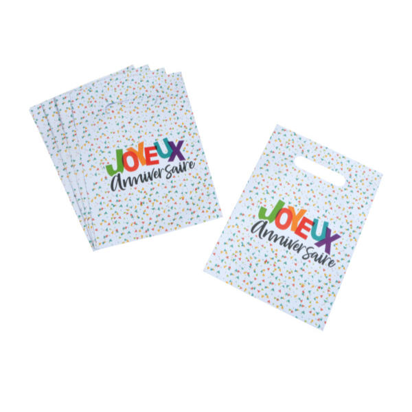 SET OF 6 BIRTHDAY PAPER CANDY BAGS 23CM