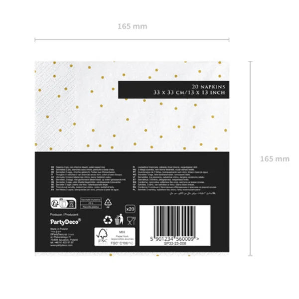 3-PLY DOTS TOWELS PER X20 OF 33CM