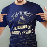 T-SHIRT A DEDICACER HOMME ANNIVERSAIRE XL