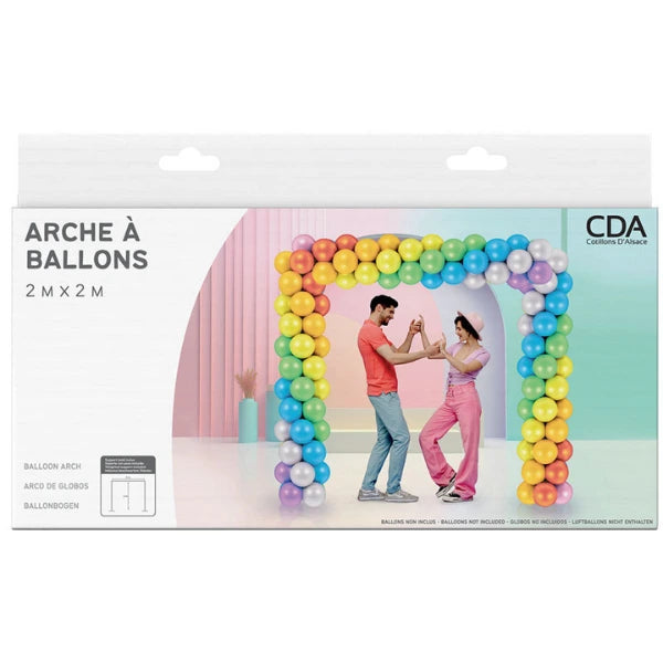 ARCHE À BALLONS RECTANGULAIRE 2 × 2 M AVEC BASE LEST À EAU (sans ballons)