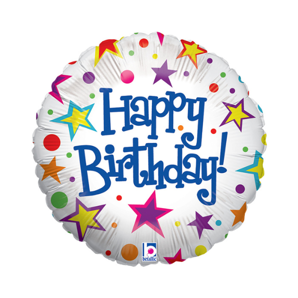 HAPPY BIRTHDAY ROUND BALLOON 46CM
