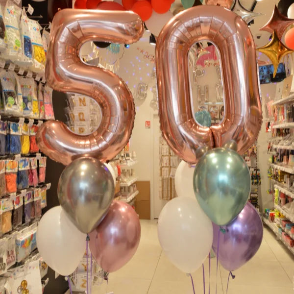 BALLOON NUMBER 0 ROSE GOLD 86CM