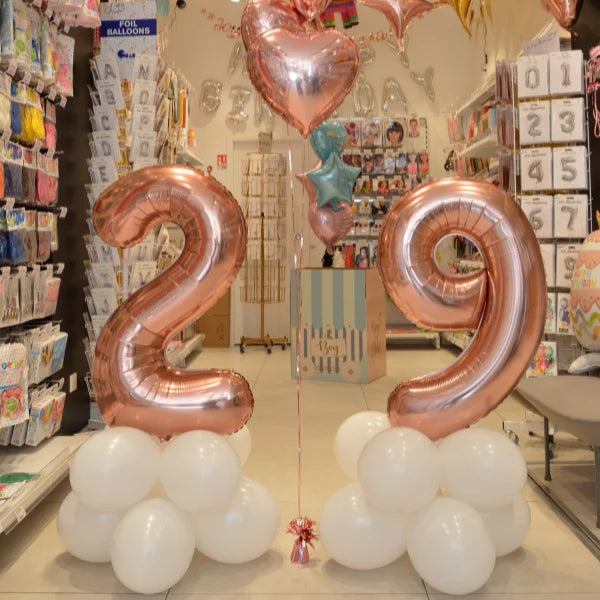 BALLON CHIFFRE 9 ROSE GOLD 86CM