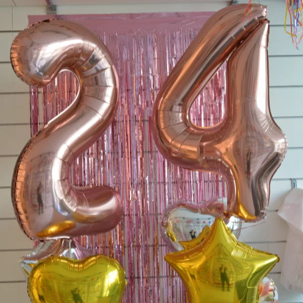 BALLON CHIFFRE 4 ROSE GOLD 86CM
