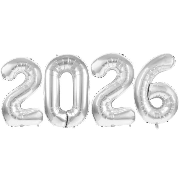 Ballons chiffres 86 cm aluminium - 2026