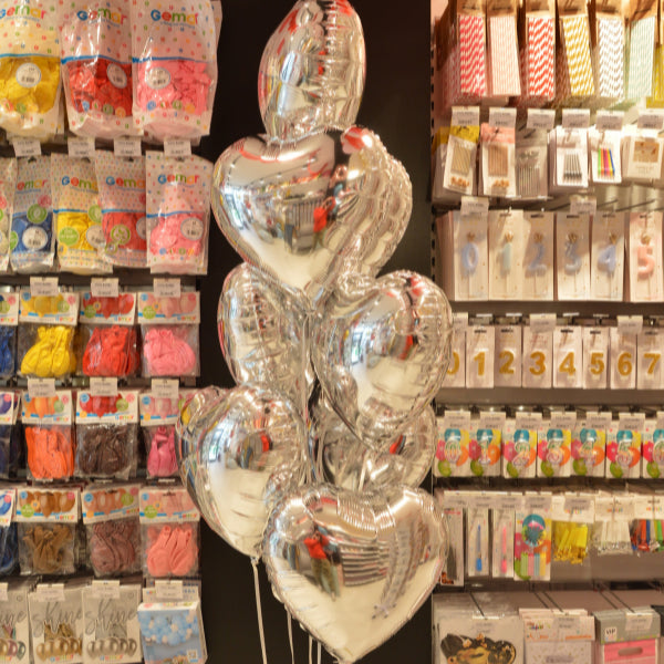 HEART BALLOON 45CM SILVER