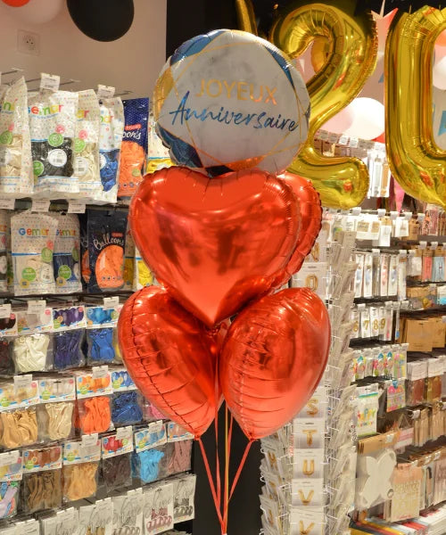 Ballon à l'hélium rose or coeur vide 45cm - Partywinkel