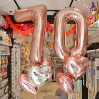 BALLOON NUMBER 0 ROSE GOLD 86CM 