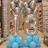 NUMBER 1 SILVER BALLOON 86CM 