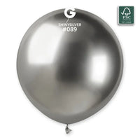 Ballon latex 48cm couleur argent brillant