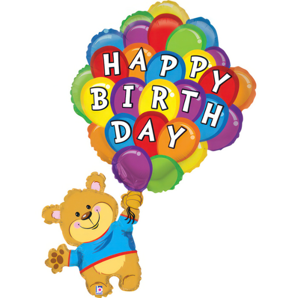 HAPPY BIRTHDAY BEAR BALLOON 86CM