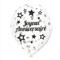 BAG OF 6 GOLDEN CONFETTI BALLOONS 45CM