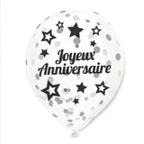 BAG OF 6 GOLDEN CONFETTI BALLOONS 45CM