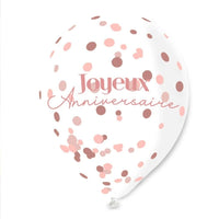 BAG OF 6 GOLDEN CONFETTI BALLOONS 45CM