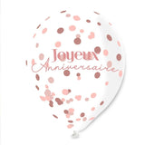 BAG OF 6 GOLDEN CONFETTI BALLOONS 45CM