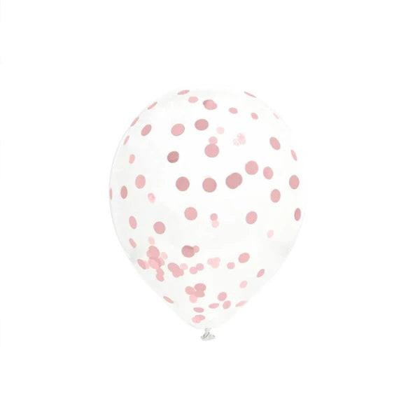 BAG OF 6 GOLDEN CONFETTI BALLOONS 45CM