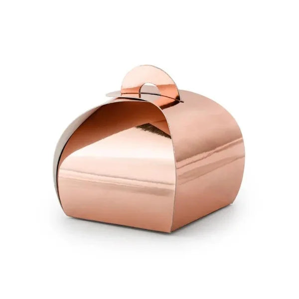 SET OF 10 MINI ROSE GOLD CARDBOARD BOXES 6X6X5.5CM