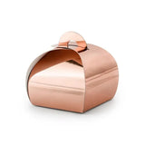 SET DE 10 MINIES BOITES EN CARTON ROSE GOLD 6X6X5.5CM