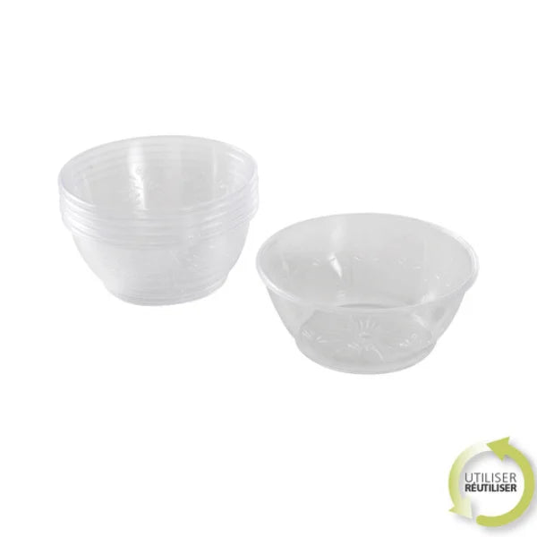 SET 6 REUSABLE PLASTIC PLATES 18CM GOLD