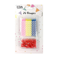 SET 20 BOUGIES 3 COULEURS 6CM