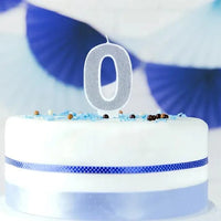 BIRTHDAY CANDLE NUMBER 0 SILVER 7CM