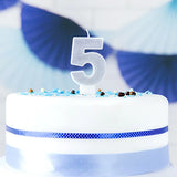 BIRTHDAY CANDLE NUMBER 5 SILVER 7CM