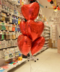 Pack Love Rouge - Ballons Cœur Hélium, Confettis et Déco