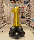 Bouquet ballon chiffre anniversaire avec socle en latex gold