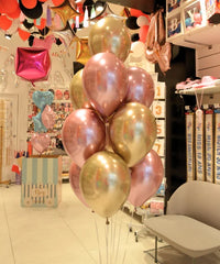 BOUQUET OF 10 SHINY LATEX BALLOONS 33CM