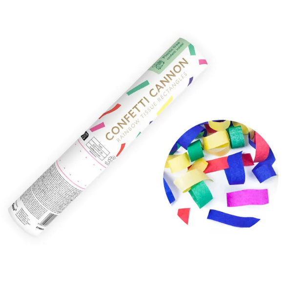 CONFETTI CANNON 40CM RECTANGLE GOLD 