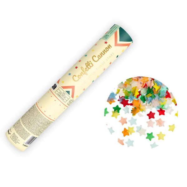 CONFETTI CANNON 40CM RECTANGLE GOLD 