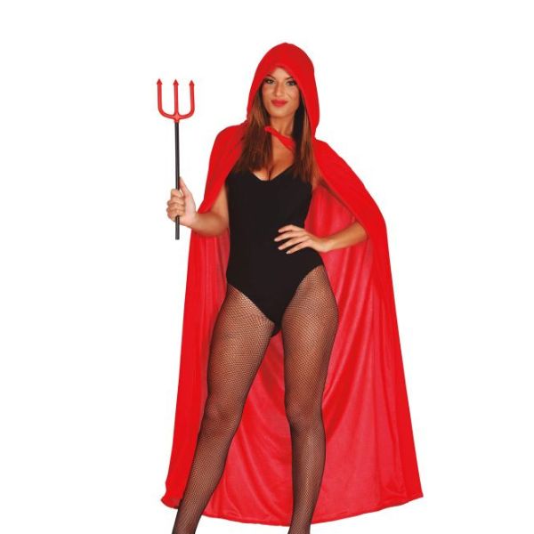 Cape rouge avec capuche pour déguisement adulte Halloween ou carnaval