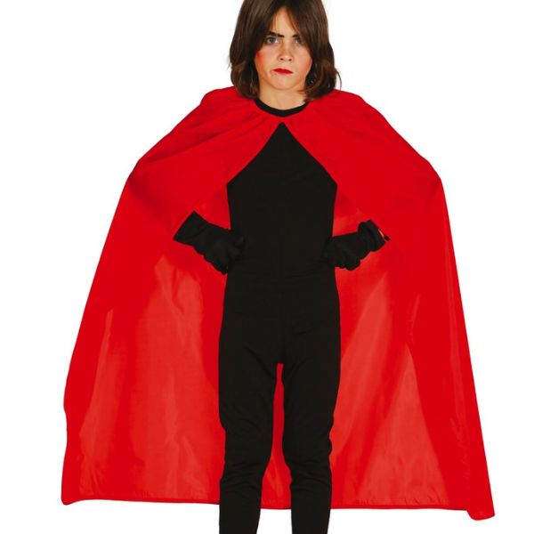 Cape rouge pour enfant, accessoire de déguisement Halloween ou carnaval, costume vampire ou diable.