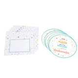 SET OF 6 PAPER BIRTHDAY INVITATIONS+ENVELOPES