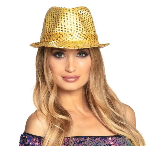 CHAPEAU POPSTAR SEQUINS OR